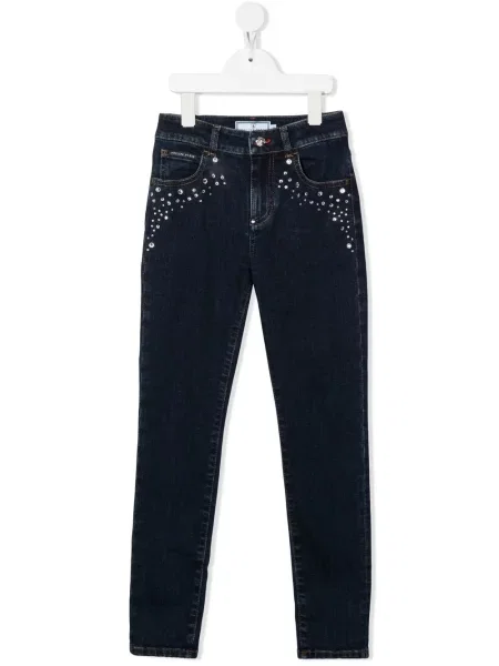 Jeansy dziecięce Philipp Plein niebieskie