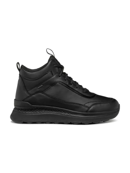 Lniane sneakersy Geox czarne