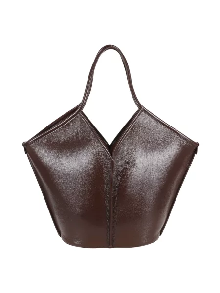 Torebka skórzana Hereu skórzana z przetarciami brązowa