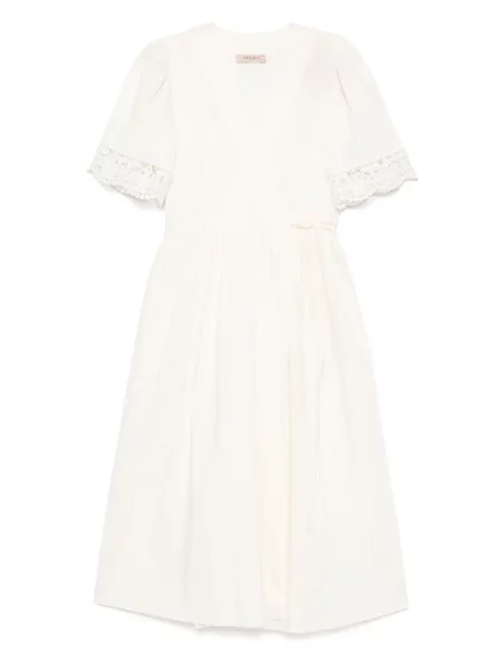 Rochie midi Twinset până la genunchi de costum alb