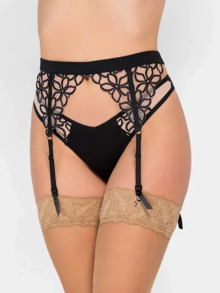 Кружевной для чулок чорні