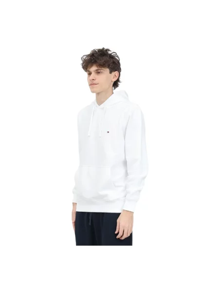 Tommy Hilfiger bluza beżowy z kapturem melanżowa biała