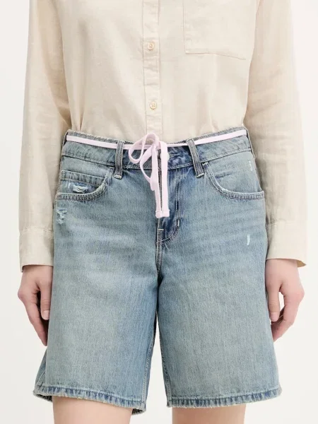 Džínové šortky Hollister Co. medium waist modrá