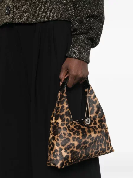 Geantă shopper Marni cu imagine cu model leopard maro