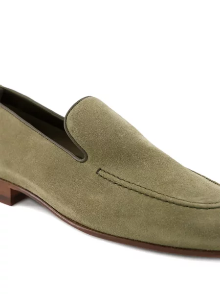 Pantofi loafer Manolo Blahnik din piele de căprioară verde