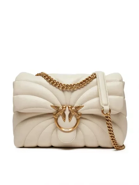 Pinko De piele geantă pe umăr LOVE PUFF CLASSIC CL bej