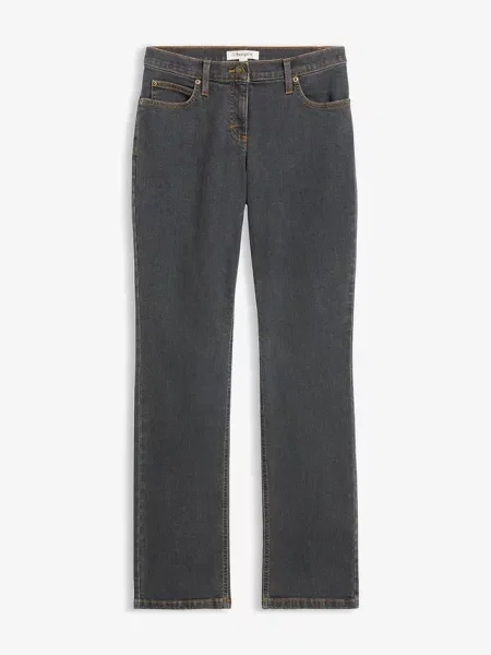 Jeansy ze stretchem straight mid waist czarne