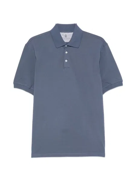 Scurt tricou polo Brunello Cucinelli albastru