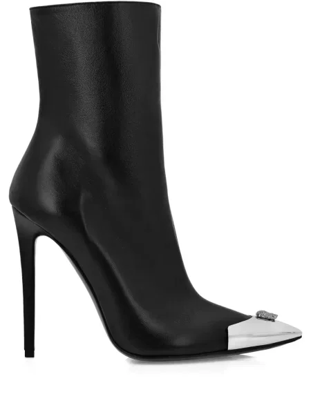 Cropp cizme scurte Philipp Plein din piele negru
