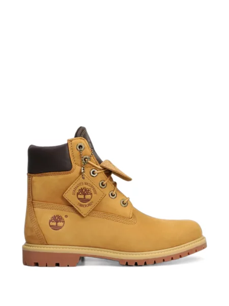 Botine Timberland cu șireturi din dantelă galben