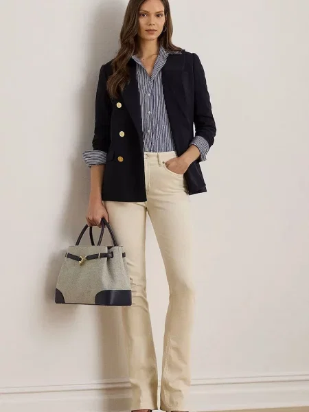 Košile Lauren Ralph Lauren regular s klasickým límcem modrá