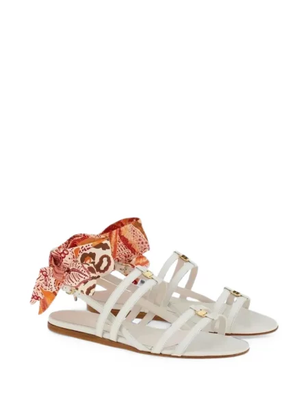 Fular Ferragamo din piele cu imagine alb