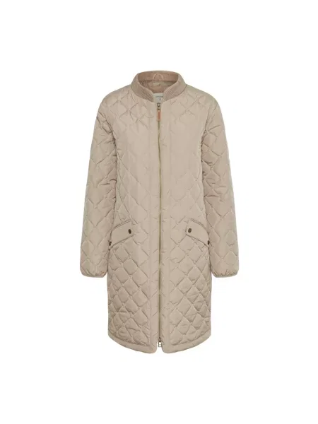 Pikowana kurtka puchowa Cream norki beżowa