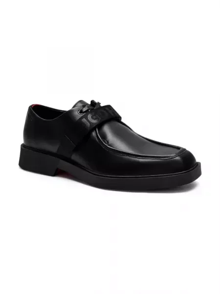 HUGO Bőr loafer cipők Iker_Derb_al fekete