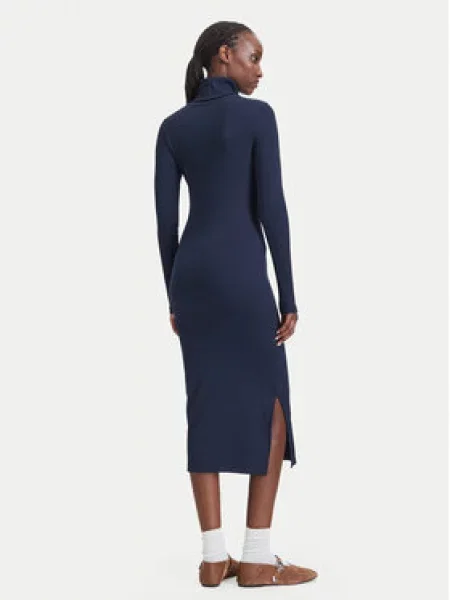 Tommy Jeans Pletena obleka Bodycon Mornarsko modra