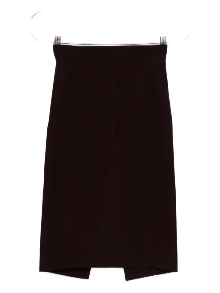 Fustă tip creion Mugler cu cataramă roșu