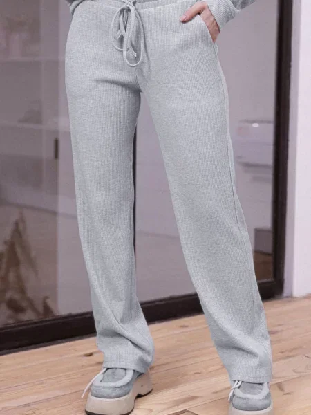 Брюки с высокой посадкой сірі