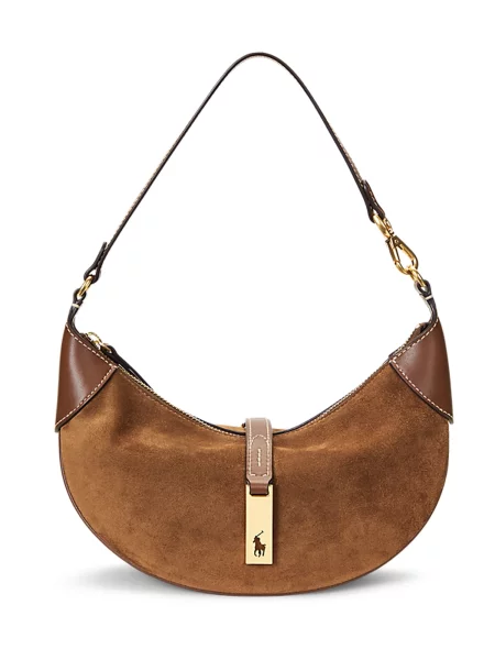 Geanta hobo Polo Ralph Lauren din piele maro