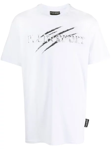 Tricou sport Plein Sport cu imagine alb