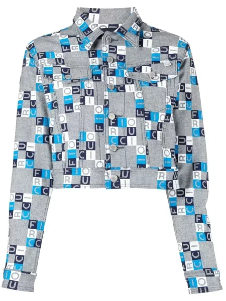 Kurtka Fiorucci o krotszym kroju niebieska