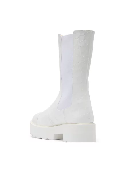Botki Stuart Weitzman skórzane białe