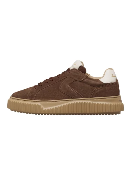 Sneakersy Voile Blanche skórzane brązowe