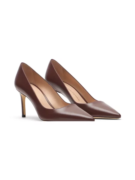 Czółenka Stuart Weitzman skórzana brązowa