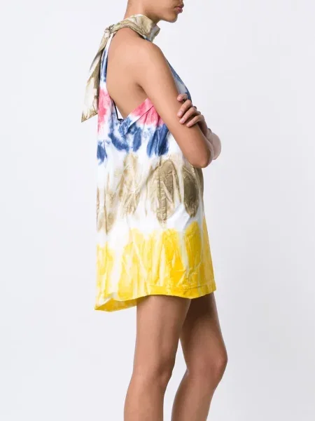 Rochie mini Dsquared2 cu legături de costum alb