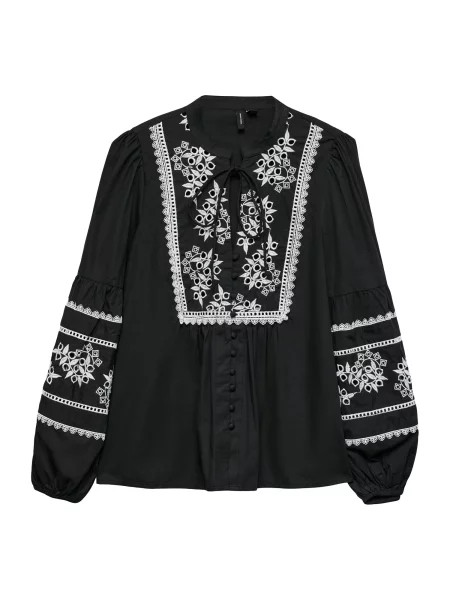 VERO MODA Bluza VMEMOLA crna bijela