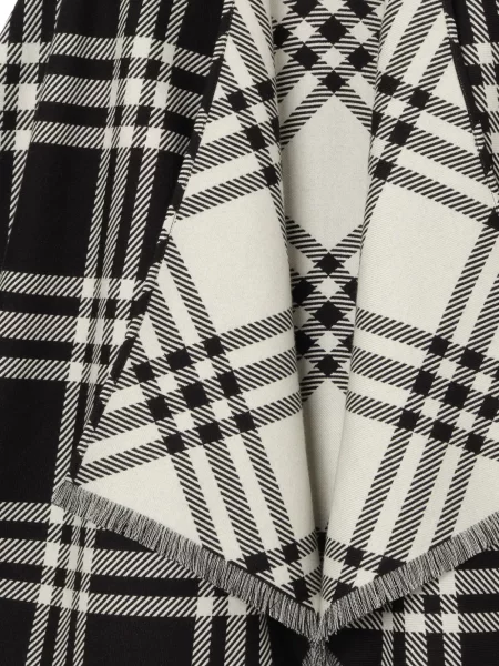 Vunena jakna Burberry karirana crna
