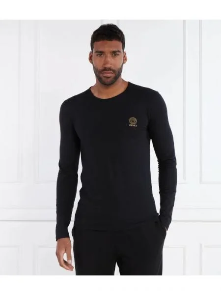Tricou mânecă lungă Versace stretch negru