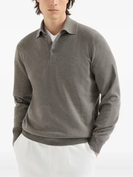 Polo Brunello Cucinelli κασμίρ γκρι