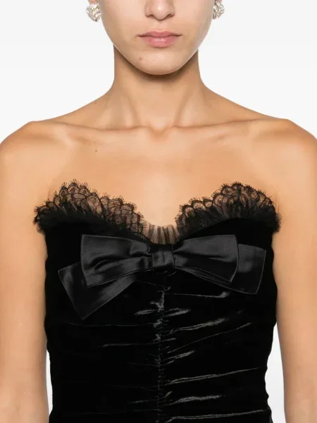 Rochie Alessandra Rich cu funde de catifea negru