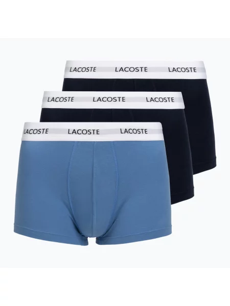 Boxeri pentru bărbați Lacoste 3 perechi turquin blue/navy blue/navy blue albastru