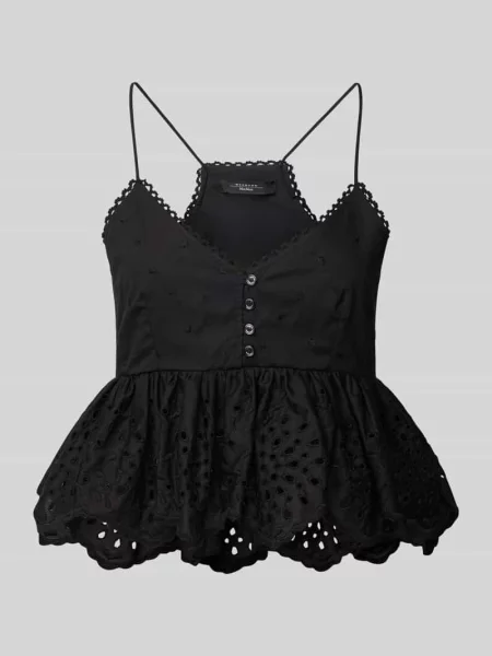 Lniany top Weekend Max Mara z dekoltem w serek casual biały