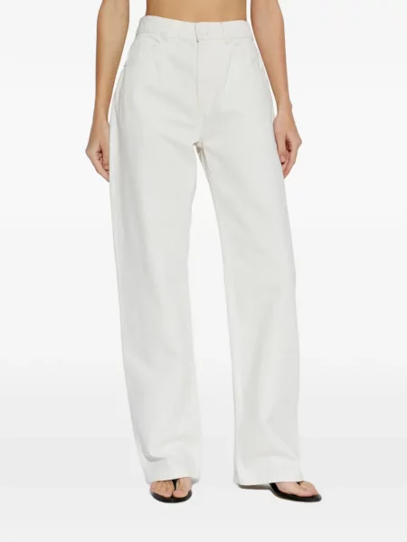 Blugi drepți Ami Paris alb