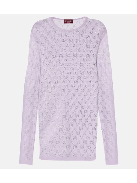 Top Gucci de mătase violet