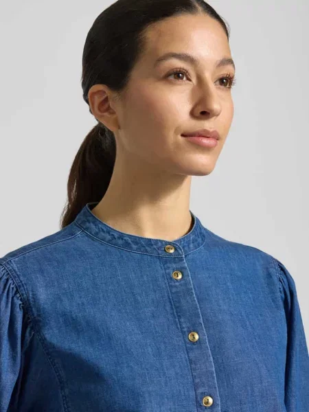 Bluzka o kroju regular fit w imitacji denimu Model Valeria' Brax granatowa