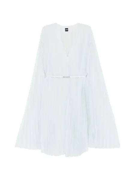 Rochie midi Boss cu decolteu în V plisată până la genunchi albastru