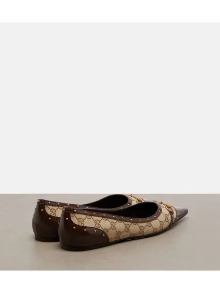 Balerini Gucci din piele maro