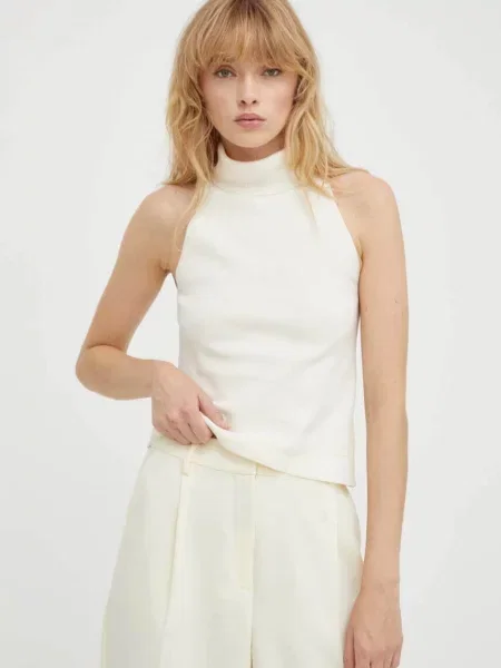 Елек G-Star Raw от лека материя с поло бежово