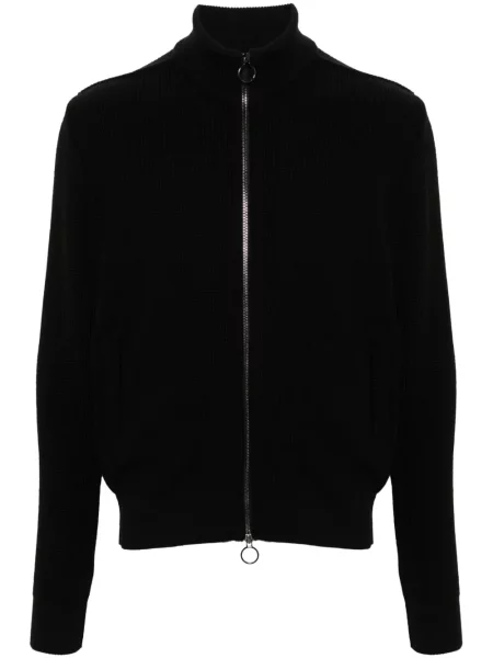 Cardigan Paul & Shark tricotate cu nervuri negru