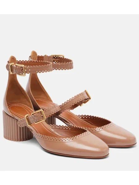 Pantofi cu toc Zimmermann din piele bej