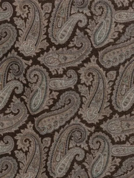 Κασκόλ Kiton με κρόσσια paisley καφέ