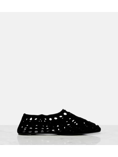 Balerini Alaïa din piele de căprioară negru