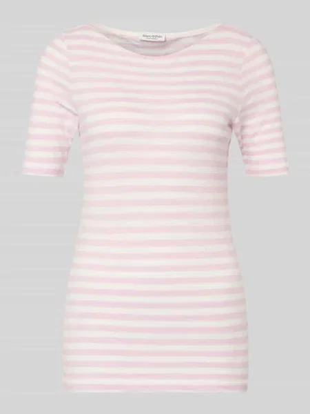 T-shirt Slim Fit z czystej bawełny Marc O'polo różowa