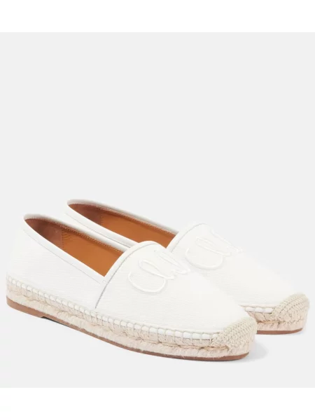 Espadrile Chloé cu broderie alb