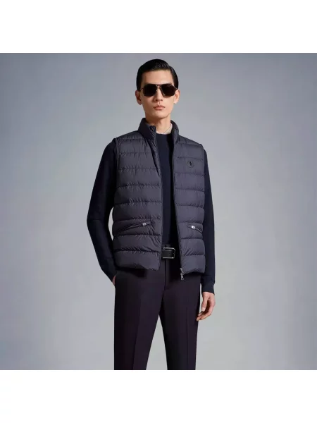 Kamizelka puchowa Moncler niebieska