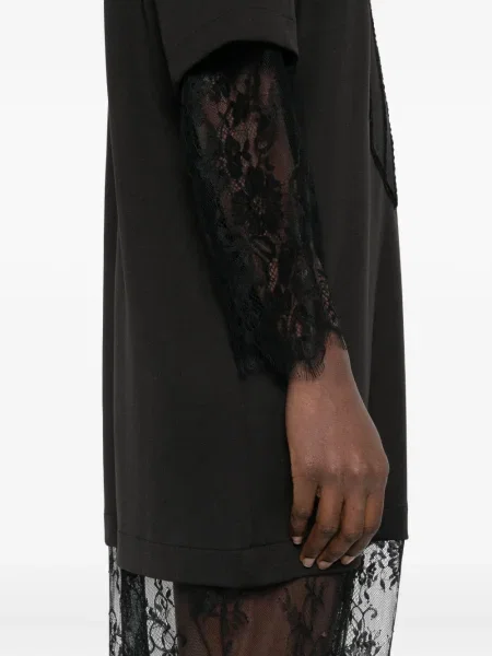 Rochie maxi Hamza din dantelă de costum negru