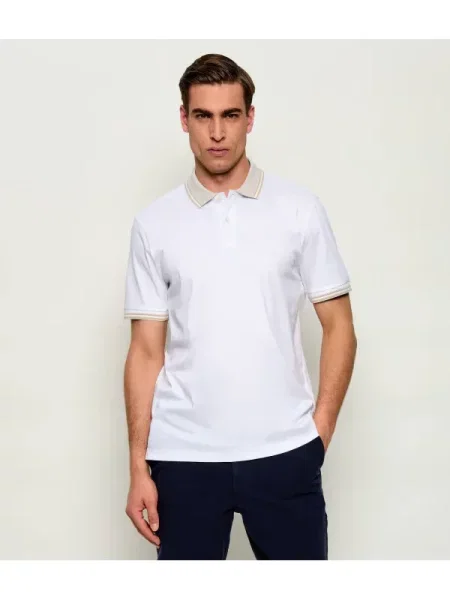 Tricou polo Boss Black alb